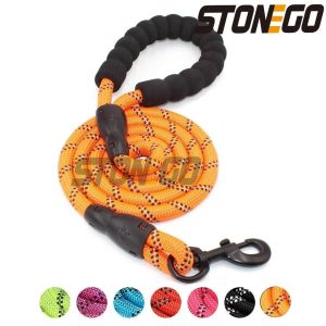 5ft Heavy Duty Dog Rope Leash with Comfortable Padded Handle Woven Fur for Medium Large Dogs 1PC