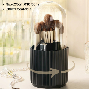 MILLZA Automatic Lifting Makeup Brush Organizer Press Type Cosmetic Tools Holder Waterproof Dustproof Make Up Storage
