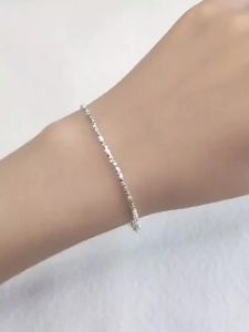 Penghantaran dari China [2025]s925 Gelang Serpihan Perak untuk Wanita Rekaan Niche ins Barang Kemas Tangan Geometri Mewah mewah    untuk Kawan Terbaik 1206—— Hantar Stok Sulit