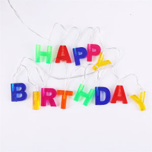 1.3m Colorful Happy Birthday Letter String Lights Battery Powered Lantern LED Lights Wedding Anniversary Decorations Birthday Party Christmas Home Decor Supplies
