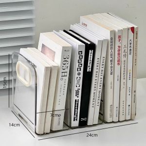 Transparent Desk Book Stand Holder Organizer Plastic Material Fixed Desk Book Separator Student Essential School Supply