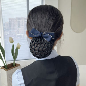 Womens Professional Hair Accessories Set Bank Nurse Work Hairnet Headband Hair Clip Stylish Korean Style Fabric Hair Accessories