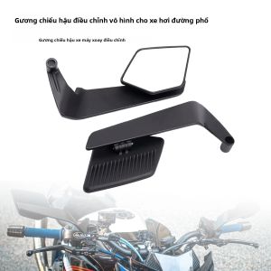 Gương Chiếu Hậu Xe Máy Có Thể Điều Chỉnh Dùng Chung Cho Yamaha MT 03 07 09 R1 R3 R7 Xmax KTM BMW Suzuki - Hợp Kim Nhôm Đen