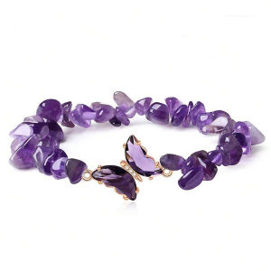 Vòng Tay Bướm Nữ Làm Từ Đá Tự Nhiên Amethyst Citrine Aventurine Xanh Trang Sức Hạt Đá Thời Trang Phụ Kiện Thời Trang Hợp Xu Hướng