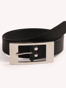 New Large Rectangular Buckle Basic Flat Womens Belt Pu Pin Buckle Versitile Fashion Womens Belt Source Manufacturer in Stock