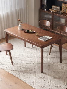 YUANSHI YUANSU | Full Solid Wood Nordic Oak Walnut Color Dining Table