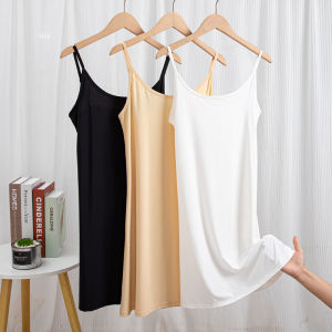 #3979 เสื้อซับในผ้าโพลี ขนาดยาวประมาณเข่า ผ้านิ่มเด้งใส่สบาย ไม่ร้อน #ชุดกระโปรงซํบในL-XLราคาขายส่งจัดส่งในวันเดียวกัน