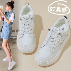 Womens Thick Bottom Sneakers Spring 2025 New Style Casual Soft Sole Sports Leisure Versatile Flat Shoes Cross Buckle Design