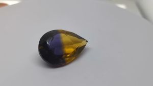 Natural Brazil Purple Yellow Color Ametrine 23.25 Cts. Pear Cut Eye Clean Loose Gemstone