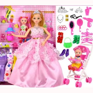 【Local Stock Fast Shipping 】Doll Set Big Gift Box Princess Girl Children Toy Cloth Baby Clothes for Girls Birthday Gift  Toys Cute Style Different Sizes