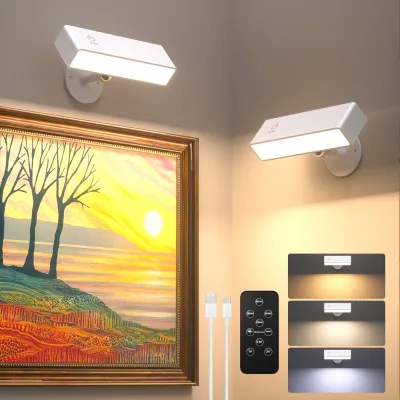 Rechargeable Picture Light Dimmable Wireless Battery Powered LED Wall Mounted Art Light for Painting Gallery Bedroom Decor