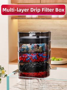 HUICHONG | All-in-One Purifying Water Filter Built-in/Wall-mount Fish Tank Filter