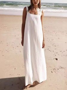 Striped Simple Fashion Sleeveless Dress Womens Midi A-Line Skirt Casual Summer Spring Autumn Seasonal Long Dress