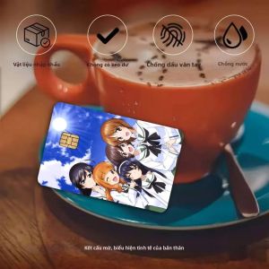 BILIBILI | Anime G-Girls Und Panzer Thẻ Tín Dụng Miếng Dán Da Chống Thấm Nước Không Có Cặn Keo Cho Thẻ VISA Và Thẻ Ra Vào Tàu Điện Ngầm