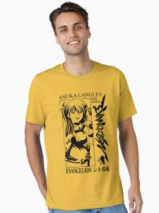 Bandai | Hot Selling Summer Fashion Anime New Century Gospel Warrior Outdoor Suitable for Street Cotton Loose Round Neck T-shirt