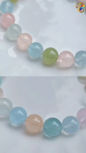 Collection Grade Ice Cream Pastel Icy Colorful Morganite Bracelet