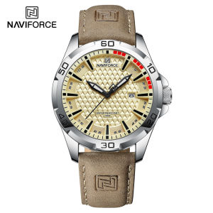NAVIFORCE Man‘s Watch Quartz Waterproof Date Clock Leather Strap Luxury Military Style Male Wristwatch Relogio Masculino NF8023