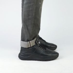INDETION INWARD - Kale Black Sepatu Sneakers Kuliah Pria Casual Kulit Kerja Premium