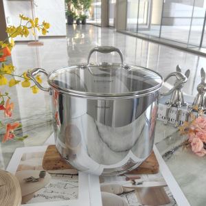 หม้อซุปสแตนเลส ChockMen 18/10 ขนาดใหญ่ หม้อตุ๋นห่าน 6-14 ลิตร ด้ามจับเชื่อมแบบจุด 22-26-28-30 ซม อุปกรณ์ทำครัว