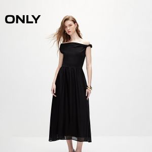 ONLY | Leisure Vacation Style Off-shoulder Lightweight Long Dress