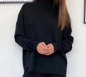 Autumn Winter Women Knit Pant Sets Sweater Turtleneck Long Sleeves 2 Piece Sets Womens Outfits Elegant Wide Leg Womens Clothing