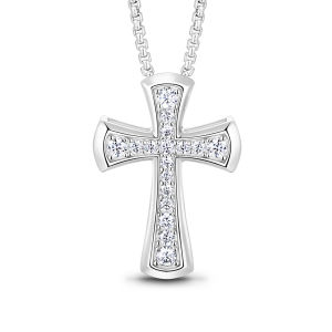 APIR 25mm Cross Moissanite Necklace for Women Man Religious Pendant 925 Sterling Silver Sparkling Diamond Necklaces Fine Jewelry