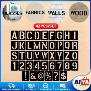 Alphabet Number Stencils 4 Inch 26 Pack Letters Numbers Stencil Templates with Signs for Painting Reusable Number Lette