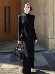 Luxurious New Chinese Style Winter Outfit Black