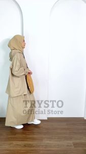 Jas Hujan Rok Setelan Jaket dan Rok Wanita Dewasa Bahan Kuat Tebal Elastis