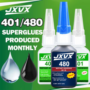 401/480 Clear/Black Super Glue Instant Quick-drying Cyanoacrylate Adhesive Leather Rubber Wood Metal Strong Bond Liquid Glue Tool Used For Diy Handicraft Repair Of Metal Wood Plastic and Ceramics.20g