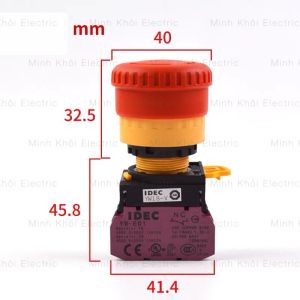 nút dừng khẩn Idec YW1B phi 22mmnút ấn dừng khẩn idecnút nhấn dừng khẩn idec stop. nút stop tủ điện idecnút dừng tủ