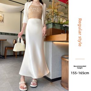 Thin & Drapey Ice Silk Half Skirt