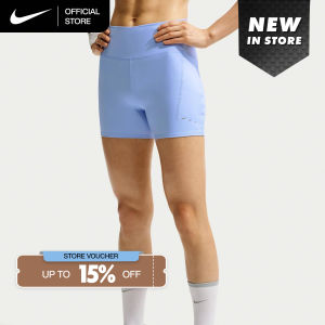 Nike Swift Womens High-Waisted 4" Tight Running Shorts with Pockets - Aluminum [HJ2259-468]