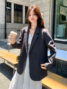 Gray Lace Trimmed Casual Style Womens Suit Jacket High Quality Leisure Small Western Clothes Korean Style Autumn Fashion