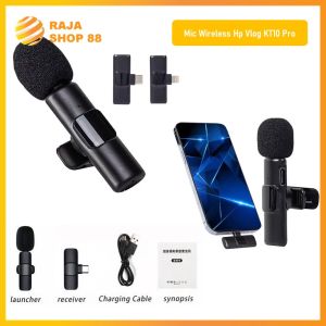 Microphone Wireless Mini Clip On KT10 Pro Mic Youtuber Vlogger For Lightning & Type C
