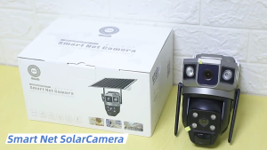 Solar CCTV Three Lens V380 Pro CCTV 15MP 4G SIM Card/WIFI Full Color Night Vision 360° Auto Tracking Alarm Two Way Audio Outdoor Waterproof Wireless IP Camera