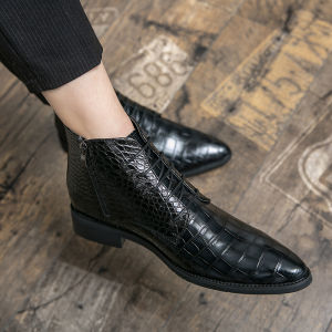NUDANLAI | Mens Autumn/Winter Chelsea Boots Leather High-top Zip-up