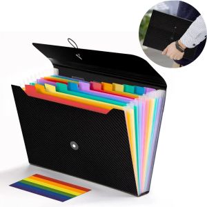 13 Pockets Expanding File Folder | A4 Letter Size Accordion Document Organizer for Classroom Home Office & Travel