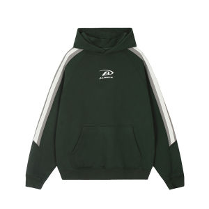A chock | American Spliced Small Logo Printed Raglan Sleeve Padded Hooded Sweatshirt