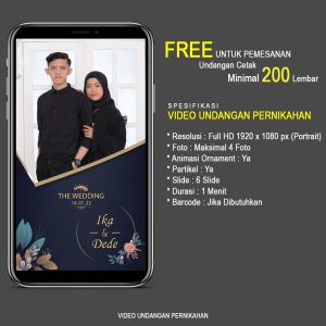 Undangan Pernikahan Elegant BYR 63 (100 Pcs) Free Plastik Label kartu Ucapan dan Video Undangan Digital | Cetak Kartu Undangan Murah