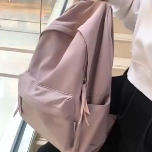 Ready Stock Korean Style School Bagpack Waterproof Nylon Student Backpack Travel Backpack Woman Beg Sekolah Perempuan