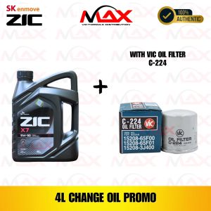 SK-ZIC 4 Liters X7 5W30 For GASOLINE Engine with C-224 Vic Oil Filter Bundle