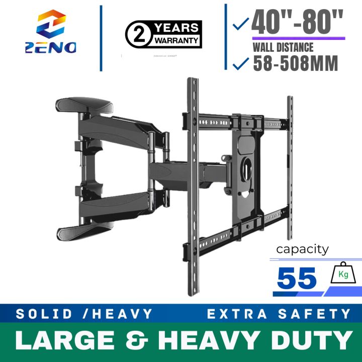 ZENO P600 40"- 80" TV Full Motion Tv Wall Bracket Mount Tilted Swivel ...
