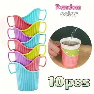 10/20pcs Disposable Paper Cup Holder Set Reusable Holder Anti-Scalding Cups Color Random Multipurpose Office Household Sleeve