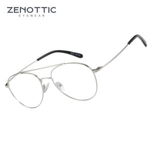 ZENOTTIC Pilot Frame Metal Optical Glasses Fashion Eyewear Modern Design Durable Build Non-Prescription Eyeglasses Men