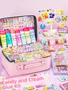 YANCHENYAN | Cute Cartoon Stickers and DIY Craft Materials Set Pink
