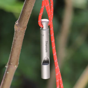 Tiartisan | Tiartisan Titanium Emergency Whistle With Lanyard Outdoor Camping Exploring Portable Loud Survival Whistle Ultralight Edc Tools