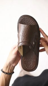 Dép quai ngang Polo da mềm nam