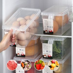【LonlyDance】กล่องเก็บของในตู้เย็น กล่องเก็บผลไม้และผักแช่แข็ง  กล่องเก็บของในครัว  วางซ้อนกันได้ ประหยัดพื้นที่ อเนกประสงค์