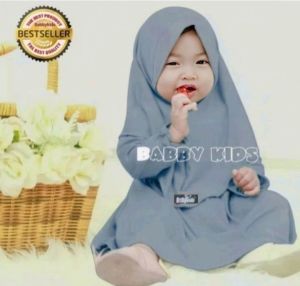 baju gamis bayi perempuan Newborn 0-6 bulan 8-18 bulan free hijab / gamis anak 1-2 tahun / baju lebaran / baju muslim